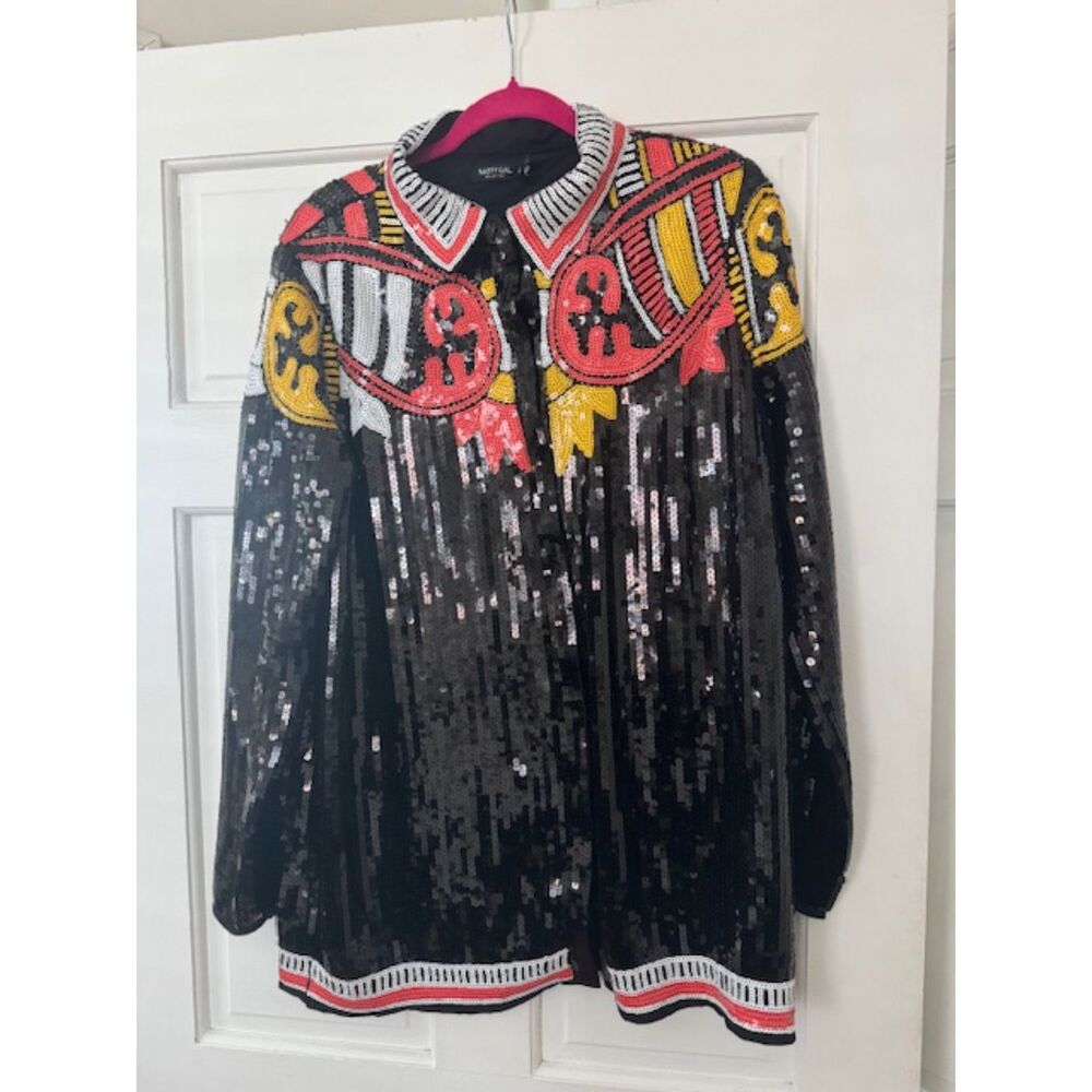 Nasty Gal Country Star Sequin Embellished Shirt/Jacket, Size 8